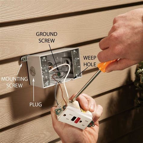 adding outdoor electrical box|adding electrical outlet outside wall.